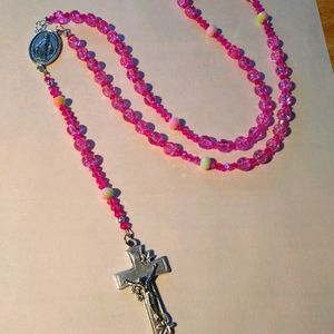 😀 ROSARY HANDMADE NEW 44" Beautiful